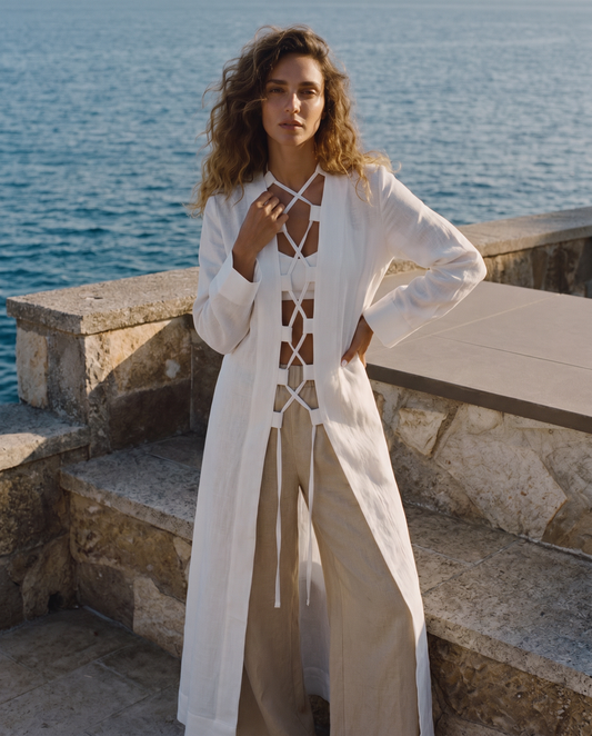 Lace-Up Kimono